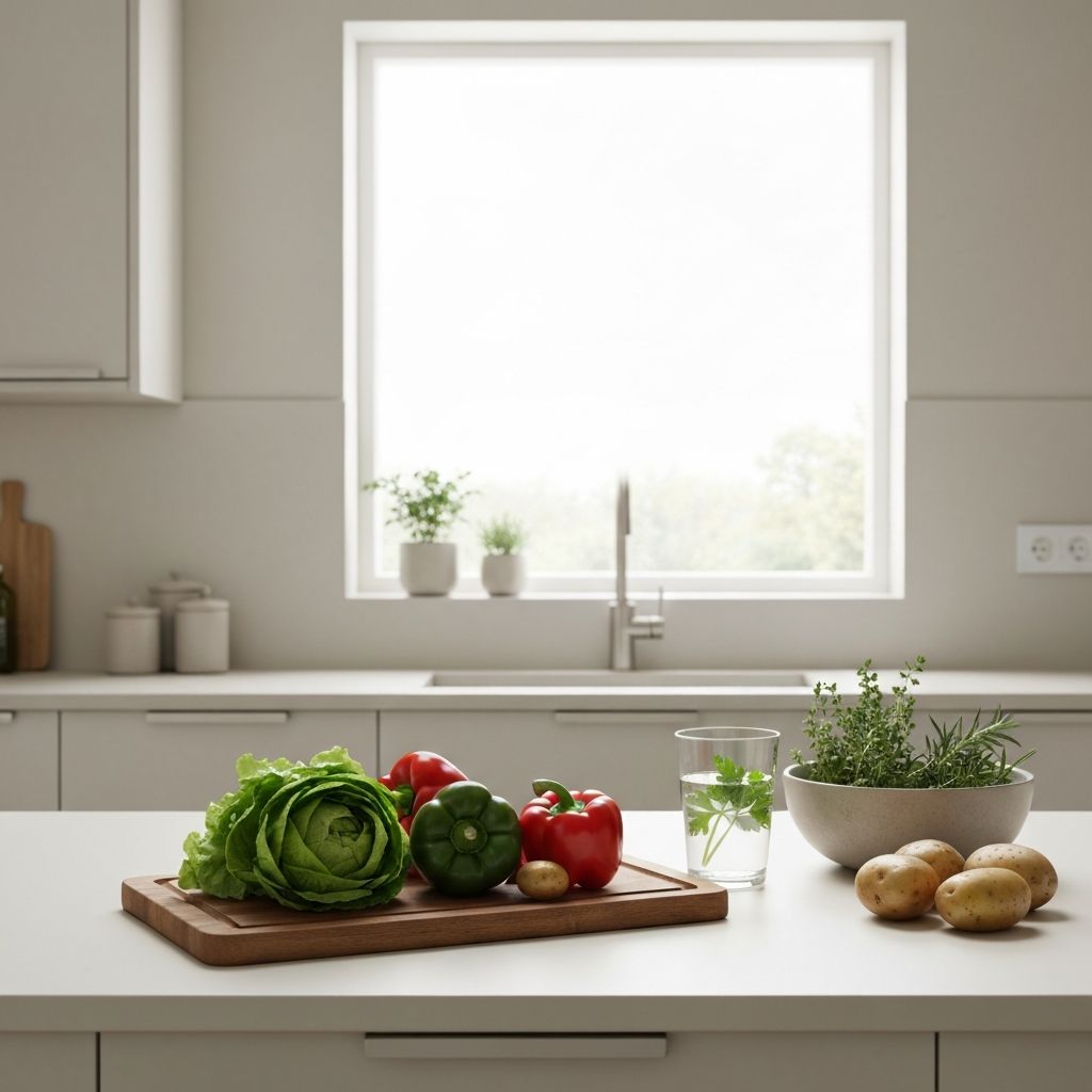 Kitchen with fresh ingredients